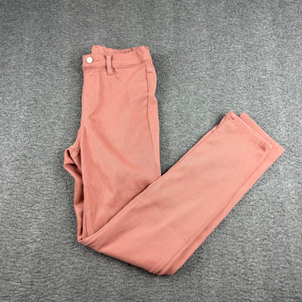 Uniqlo Ultra Stretch Leggings Pants Kids 150 Pink Elastic Waist Skinny Jeggings
